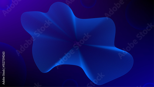 Abstract blue background featuring flowing wireframe design