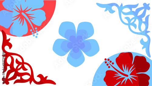 Flat abstract floral theme background concept