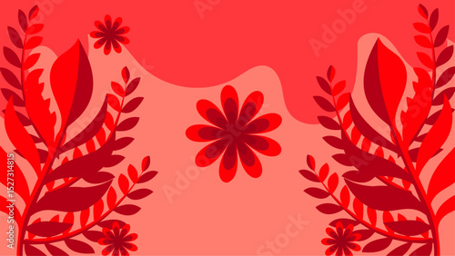 Flat abstract floral theme background concept