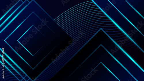 Dynamic blue shade shapes abstract background