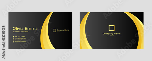 Black and gold luxury business card template