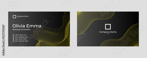 Gradient golden luxury horizontal business card template