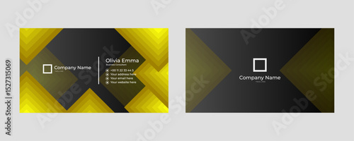 Gradient golden luxury horizontal business card template