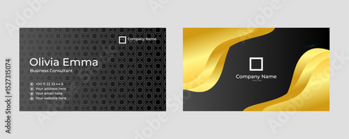 Black and gold luxury business card template