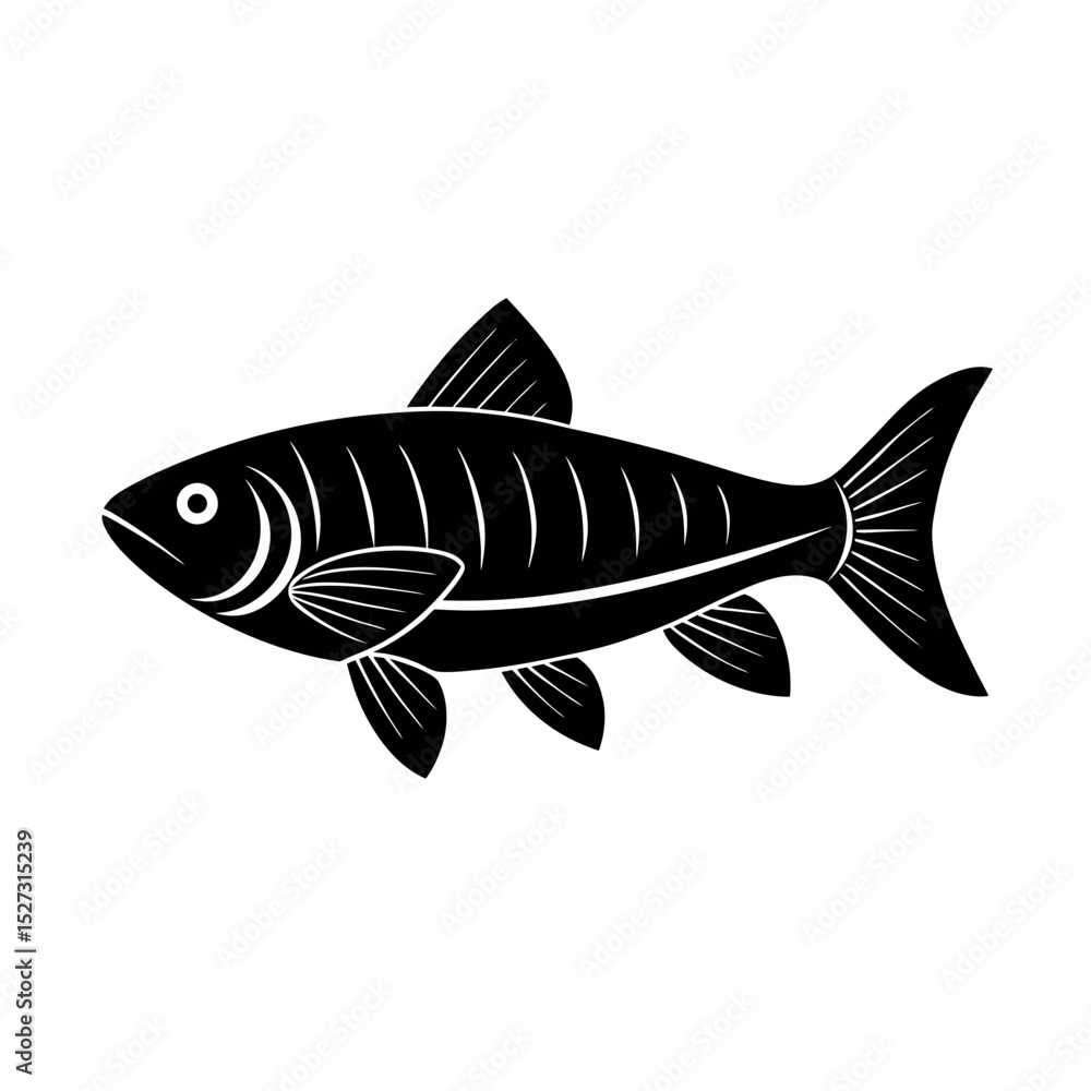 Fototapeta premium dace fish vector silhouette
