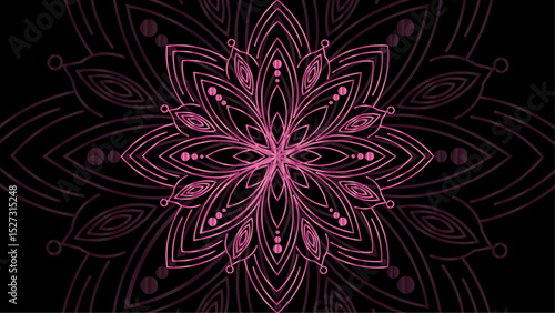 Luxury mandala background with pink arabesque