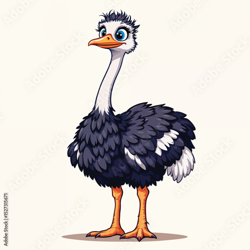 Emu cartoon vector illustration isolated