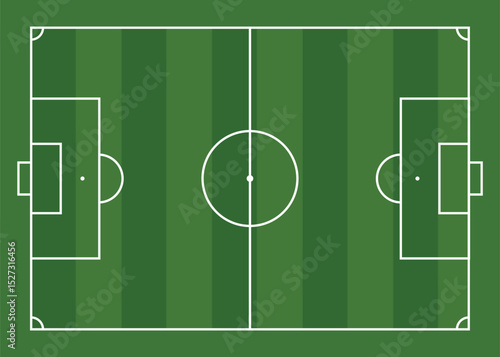 Top view of green football pitch or soccer field stock illustration