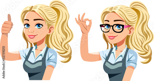 beautiful blonde girl smiling set