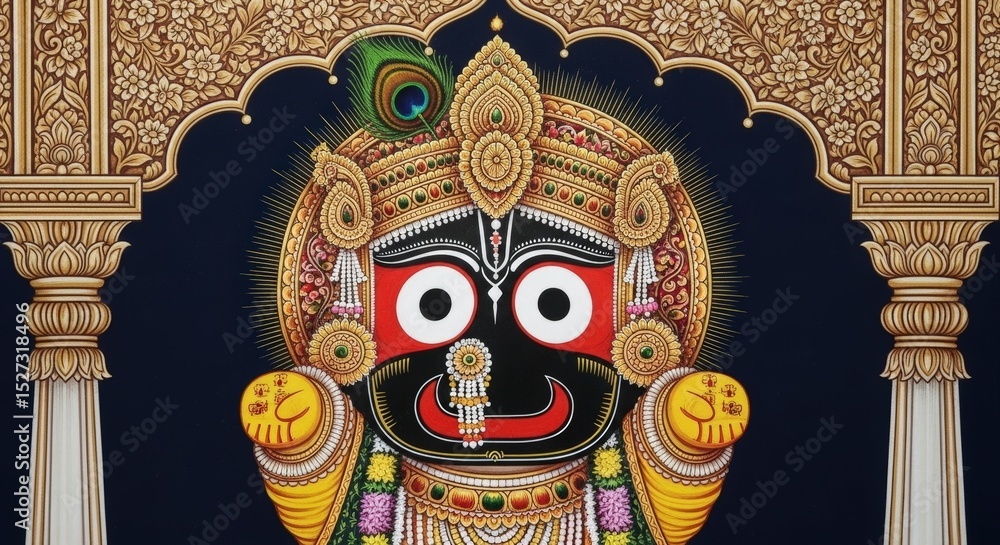 Fototapeta premium Jagannath deity hindu god indian art culture tradition religion spirituality