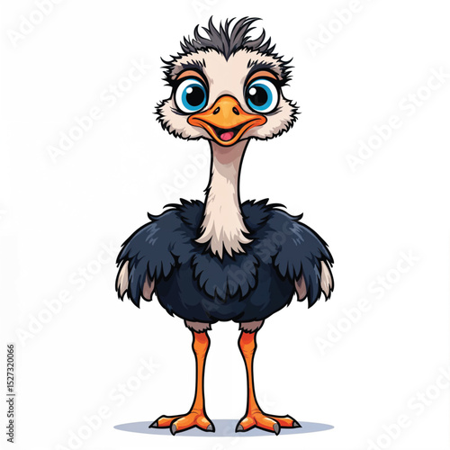 Emu cartoon vector illustration isolated