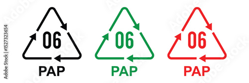 Recycling code vector icon set. Recycle icons set. Plastic, Batteries, Paper, Metals, Organic Biomatters, Glass and composites symbols. Recycling codes for plastics, recycle, vector, icons in eps 10.