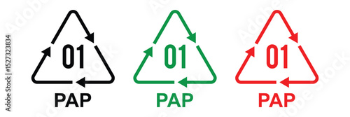 Recycling code vector icon set. Recycle icons set. Plastic, Batteries, Paper, Metals, Organic Biomatters, Glass and composites symbols. Recycling codes for plastics, recycle, vector, icons in eps 10.