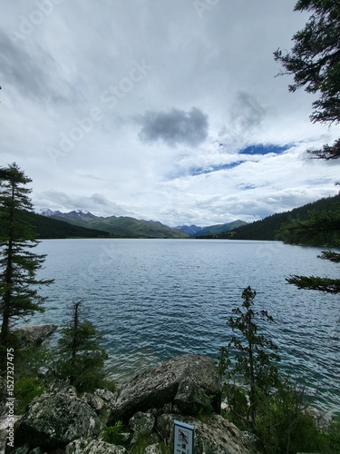 lake and mountains