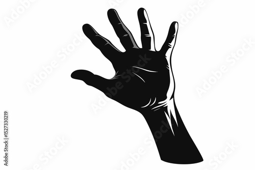 Black and White Silhouette of a Hand Reaching Upward