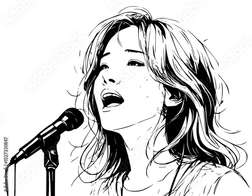 Vector Singing Girl