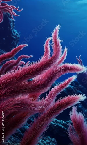 Vibrant Pink Coral Underwater Illustration
