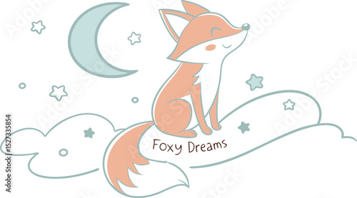 foxy dream cartoon illustration