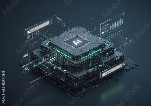 AI chip processing data, core of future tech