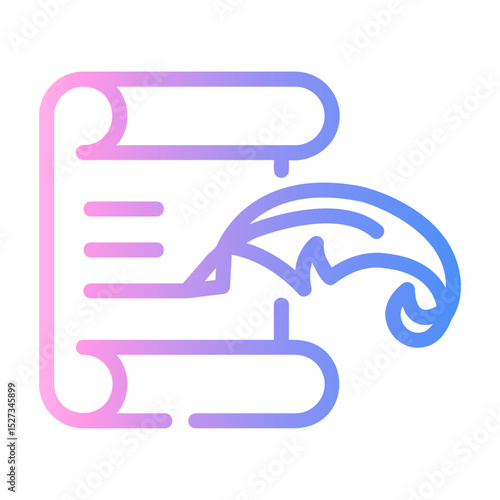 poem Line Gradient Icon