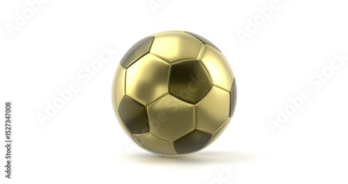 Rotating golden soccer ball