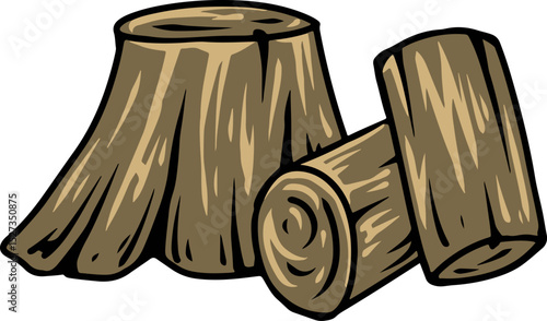 Tree Stump and Logs