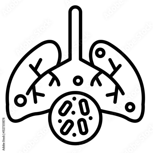 Lungs with TB Vector Icon