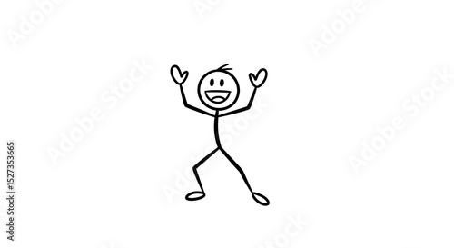Joyful Stick Figure Celebration: Embrace Success, Achievement, and Simple Happiness for Positive Projects and Lighthearted Designs. Perfect for Web Content