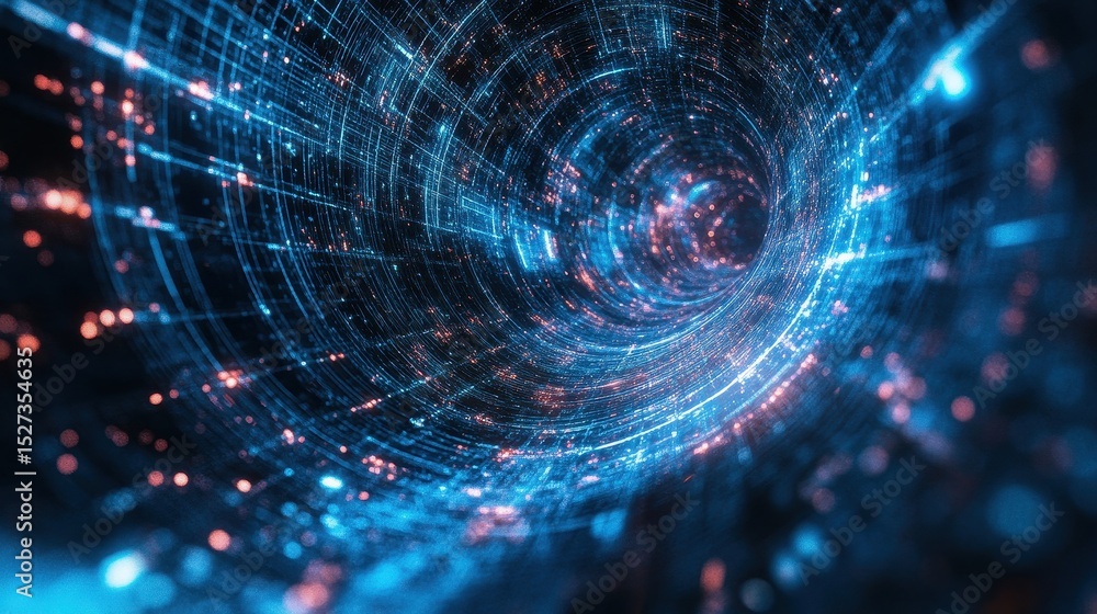 Obraz premium quantum secured internet transmitting data with entangled particles, preventing eavesdropping completely, representing the future of safe communication.