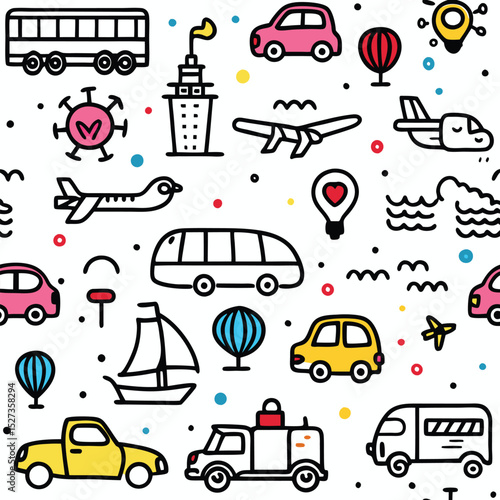 Colorful Transportation Illustrations