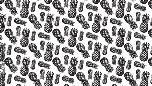 seamless pineapple fruits skin texture vector patterns