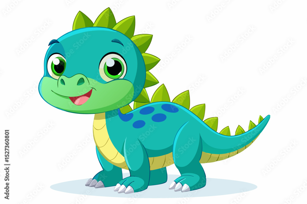 Obraz premium Adorable Cartoon Baby Dinosaur Illustration for Kids