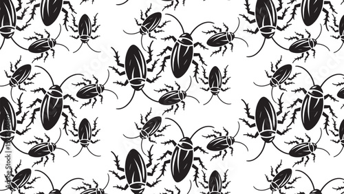 seamless pattern with cockroaches
