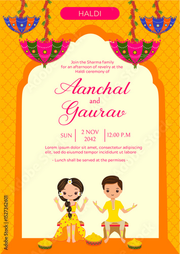 Haldi, Indian Wedding, Wedding Invite, Haldi Function