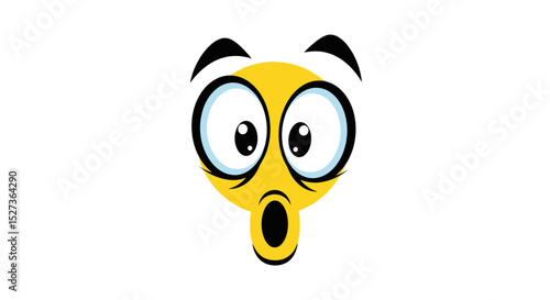 Cartoon Emoji with Exaggerated Surprise and Shock