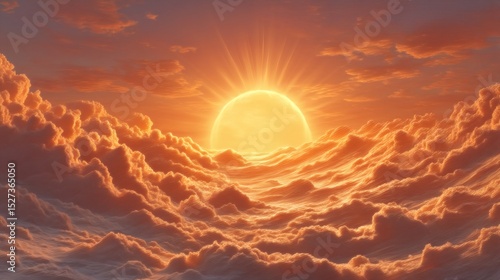 Sun Rising Over Cloudscape