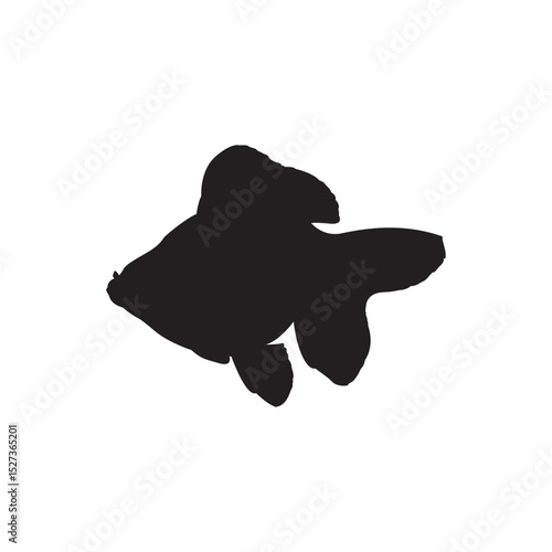 Goldfish silhouette: Simple yet striking illustration of a goldfish, showcasing its iconic silhouette, captured in minimalistic design. 