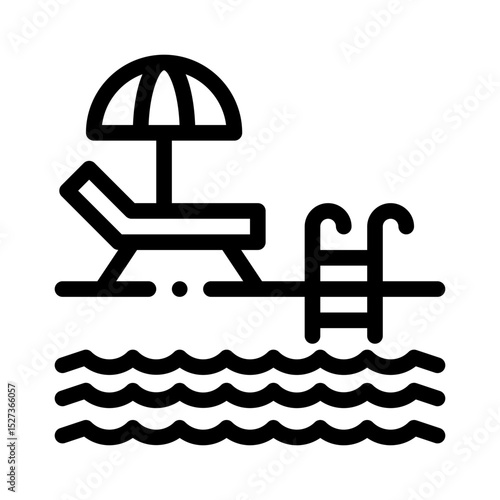 Obraz na płótnie swimming pool line icon