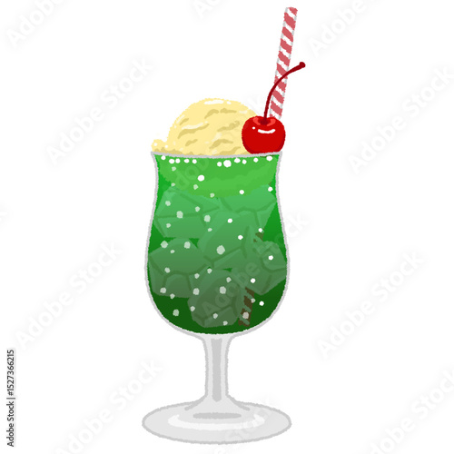 クリームソーダのイラスト