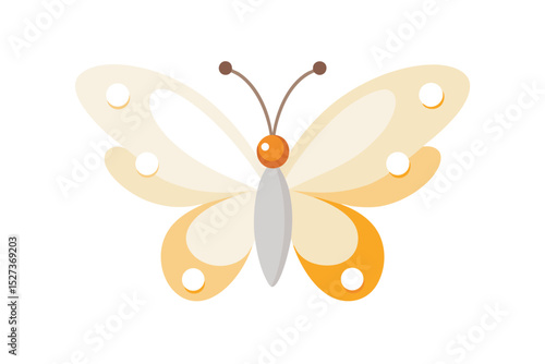 Elegant Pearl Textured Butterfly With A Luminous And Iridescent Sheen vector art illustration
