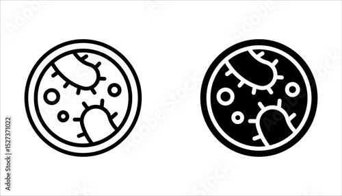 Simple set of virus and bacteria icons. Premium quality objects. Vector signs isolated on a white background.