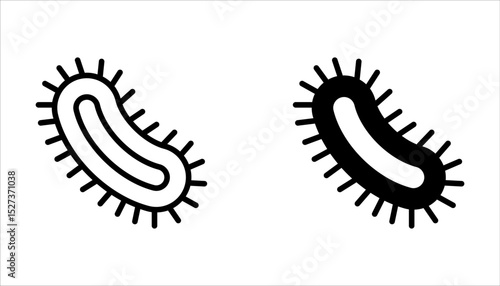Simple set of virus and bacteria icons. Premium quality objects. Vector signs isolated on a white background.