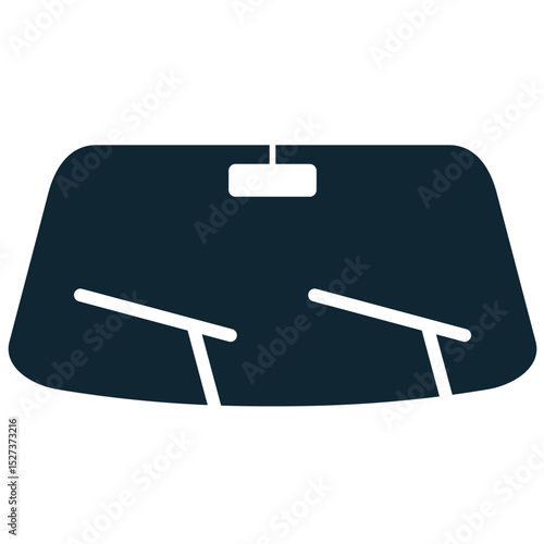 Car wiper icon vector for vehicle windshield wipers, clear visibility, and adverse weather. It's ideal for automotive parts, safety, and service illustrations.