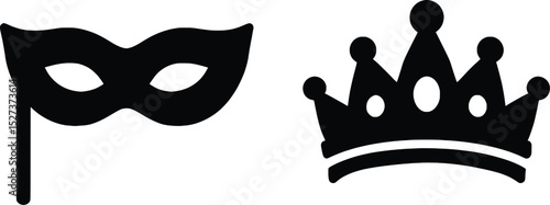 Masquerade Crown Elegant Vector Illustration