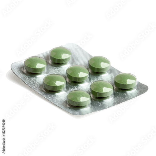 Travel Sickness Tablets 2D flat vector illustration, isolated on a white background.