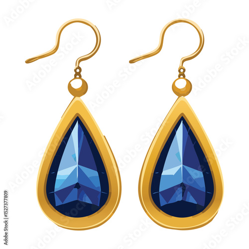Luxurious Blue Sapphire Gemstone Drop Earrings