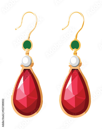 Elegant Ruby Gemstone Drop Earrings