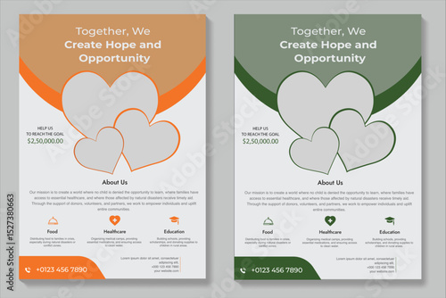Fundraising Charity Flyer, Donation Banner, Charity flyer template. Charity flyer template with kids book donation brochure cover ad design kids charity flyer design donation social banner poster te 