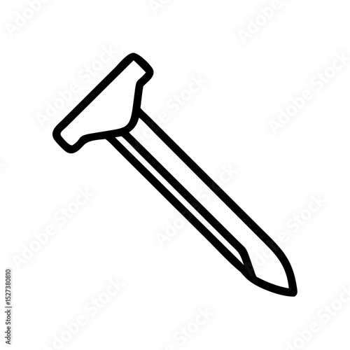 Nail icon in black outline style on white background