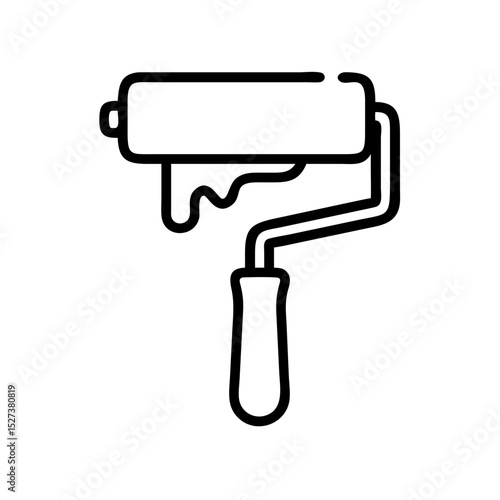 Paint roller icon in black outline style on white background